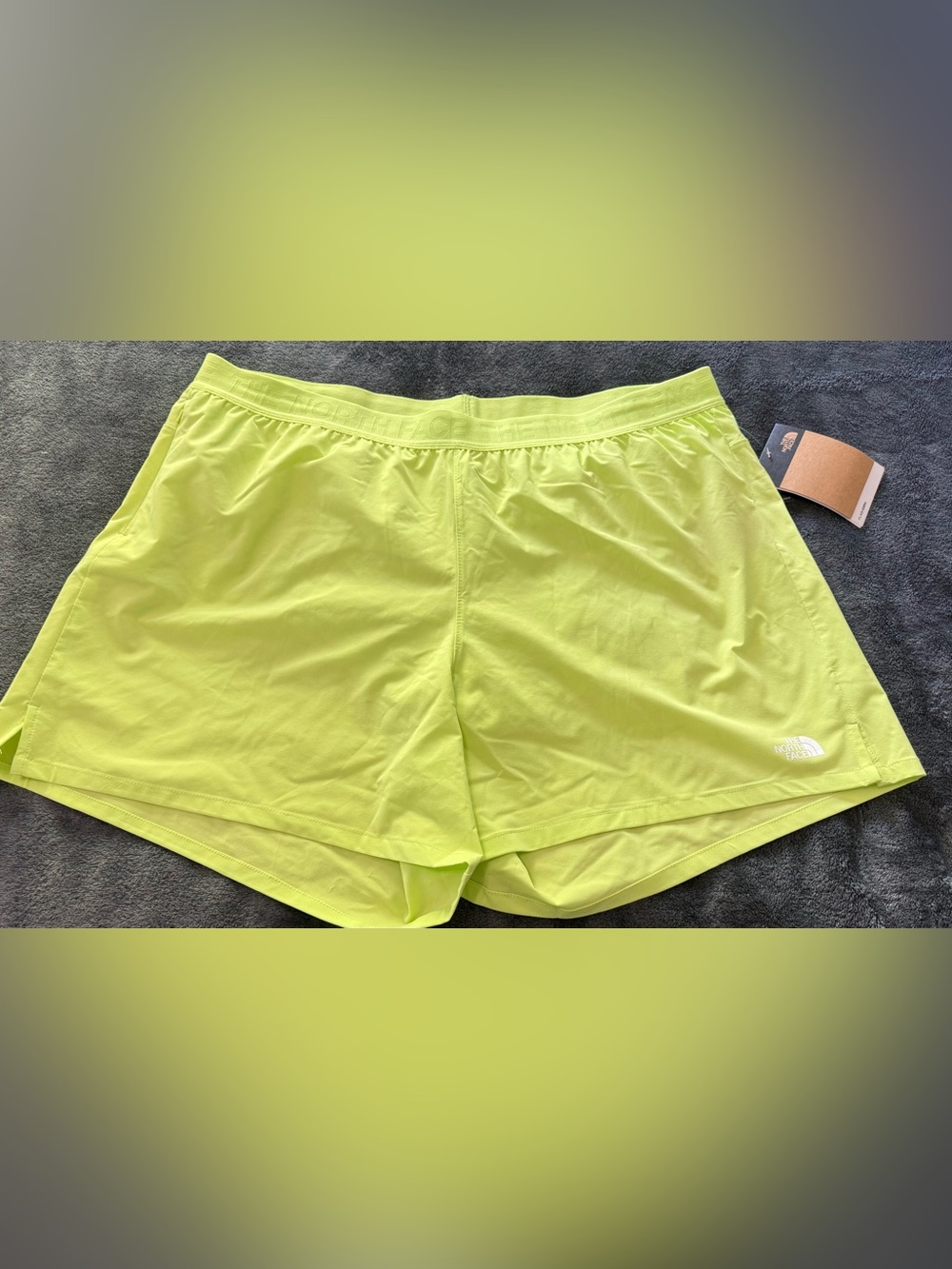 The North Face Women’s Neon Lime Athletic Shorts Wander Short XXL